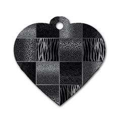 Gray Animal Print Dog Tag Heart (two Sides) by danenraven