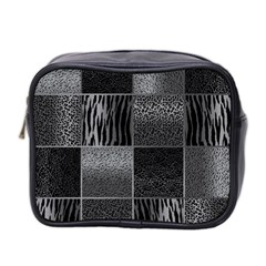 Gray Animal Print Mini Toiletries Bag (two Sides) by danenraven