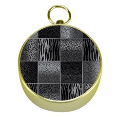 Gray Animal Print Gold Compasses by danenraven