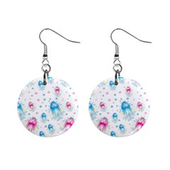 Jellyfis Pink Blue Cartoon Mini Button Earrings by danenraven