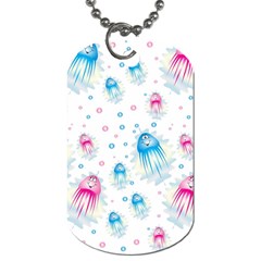 Jellyfis Pink Blue Cartoon Dog Tag (two Sides) by danenraven