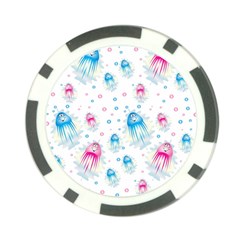 Jellyfis Pink Blue Cartoon Poker Chip Card Guard by danenraven