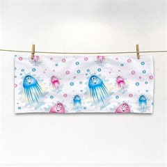 Jellyfis Pink Blue Cartoon Hand Towel by danenraven