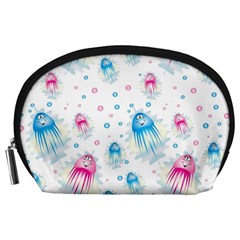 Jellyfis Pink Blue Cartoon Accessory Pouch (large) by danenraven