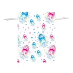 Jellyfis Pink Blue Cartoon Lightweight Drawstring Pouch (L) Back