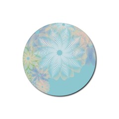 Floral Abstract Flowers Pattern Rubber Coaster (round)