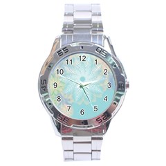 Floral Abstract Flowers Pattern Stainless Steel Analogue Watch by danenraven