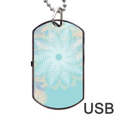 Floral Abstract Flowers Pattern Dog Tag Usb Flash (two Sides) by danenraven