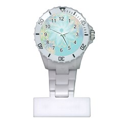 Floral Abstract Flowers Pattern Plastic Nurses Watch by danenraven