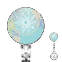 Floral Abstract Flowers Pattern Stainless Steel Nurses Watch by danenraven