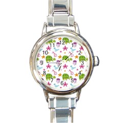 Turtle Animal Sea Life Round Italian Charm Watch by danenraven