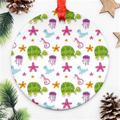 Turtle Animal Sea Life Ornament (round) by danenraven