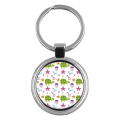 Turtle Animal Sea Life Key Chain (round) by danenraven