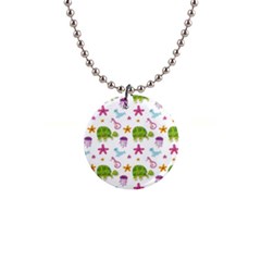 Turtle Animal Sea Life 1  Button Necklace by danenraven