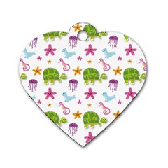 Turtle Animal Sea Life Dog Tag Heart (one Side) by danenraven