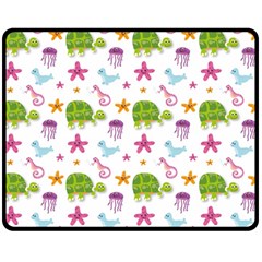 Turtle Animal Sea Life Double Sided Fleece Blanket (medium)  by danenraven