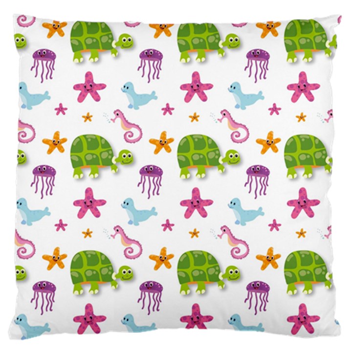 Turtle Animal Sea Life Standard Flano Cushion Case (One Side)