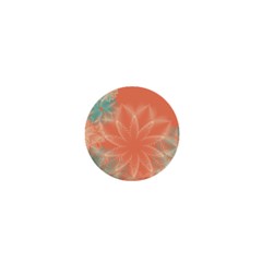 Teal Coral Abstract Floral Cream 1  Mini Magnets by danenraven