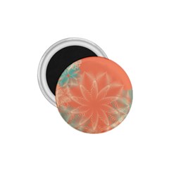 Teal Coral Abstract Floral Cream 1 75  Magnets by danenraven