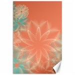 Teal Coral Abstract Floral Cream Canvas 24  x 36  23.35 x34.74  Canvas - 1