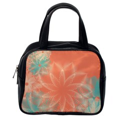 Teal Coral Abstract Floral Cream Classic Handbag (one Side) by danenraven