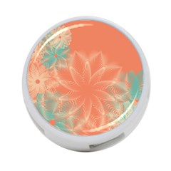 Teal Coral Abstract Floral Cream 4-port Usb Hub (one Side) by danenraven