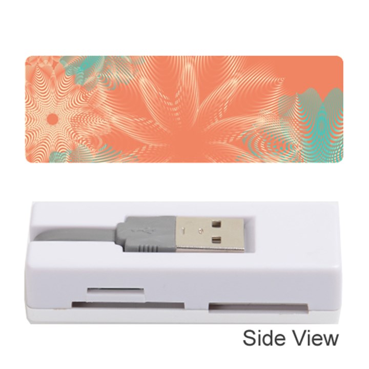 Teal Coral Abstract Floral Cream Memory Card Reader (Stick)