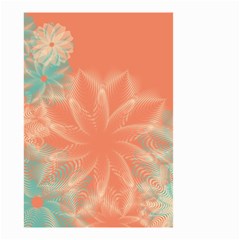 Teal Coral Abstract Floral Cream Small Garden Flag (two Sides) by danenraven