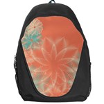 Teal Coral Abstract Floral Cream Backpack Bag Front