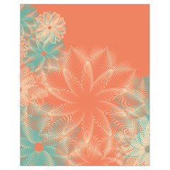 Teal Coral Abstract Floral Cream Drawstring Bag (small) by danenraven