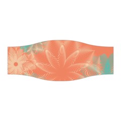 Teal Coral Abstract Floral Cream Stretchable Headband by danenraven