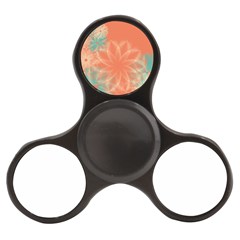 Teal Coral Abstract Floral Cream Finger Spinner by danenraven