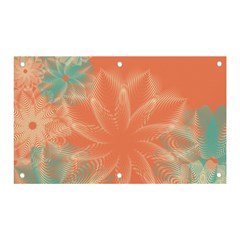 Teal Coral Abstract Floral Cream Banner And Sign 5  X 3  by danenraven