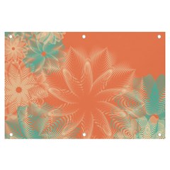 Teal Coral Abstract Floral Cream Banner And Sign 6  X 4 