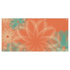 Teal Coral Abstract Floral Cream Banner And Sign 8  X 4  by danenraven