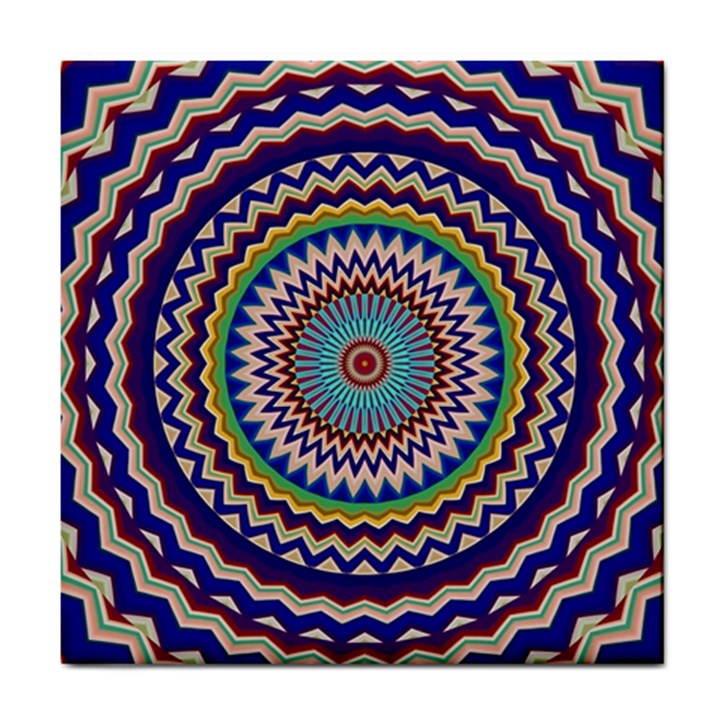 Kaleidoscope Geometric Circles Tile Coaster