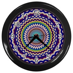 Kaleidoscope Geometric Circles Wall Clock (black)