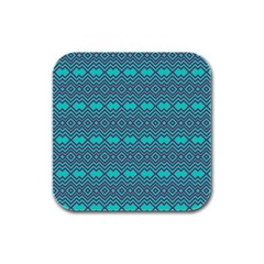 Abstract Chevron Zigzag Pattern Rubber Square Coaster (4 Pack) by danenraven