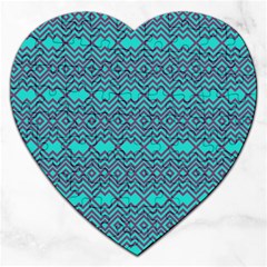 Abstract Chevron Zigzag Pattern Jigsaw Puzzle (heart) by danenraven