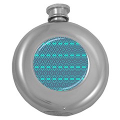 Abstract Chevron Zigzag Pattern Round Hip Flask (5 Oz) by danenraven