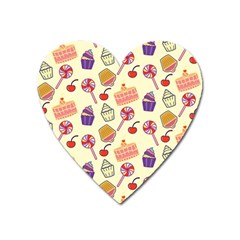 Cupcake Pattern Lollipop Heart Magnet by danenraven