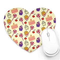 Cupcake Pattern Lollipop Heart Mousepads by danenraven