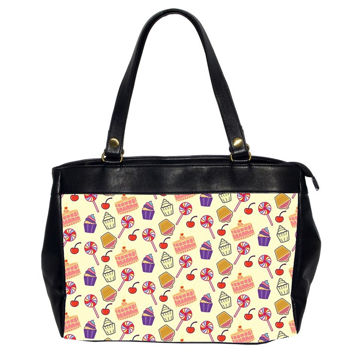 Cupcake Pattern Lollipop Oversize Office Handbag (2 Sides)