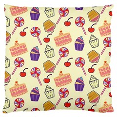 Cupcake Pattern Lollipop Large Cushion Case (one Side) by danenraven