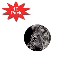 Angry Male Lion 1  Mini Magnet (10 Pack)  by Jancukart