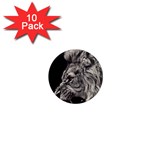 Angry Male Lion 1  Mini Magnet (10 pack)  Front