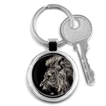 Angry Male Lion Key Chain (Round) Front