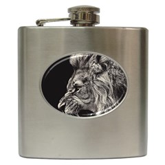 Angry Male Lion Hip Flask (6 Oz) by Jancukart