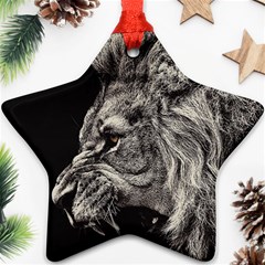 Angry Male Lion Star Ornament (two Sides)