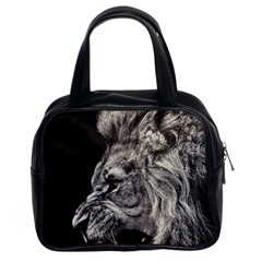 Angry Male Lion Classic Handbag (two Sides) by Jancukart